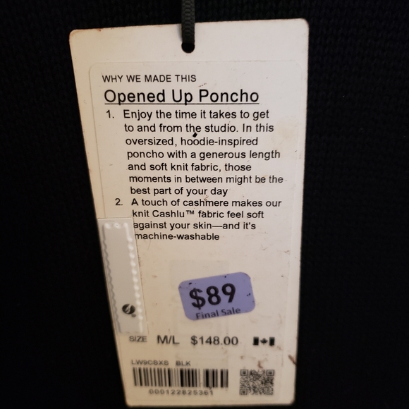 Opened Up Poncho Lululemon M/L - Picture 5 of 5